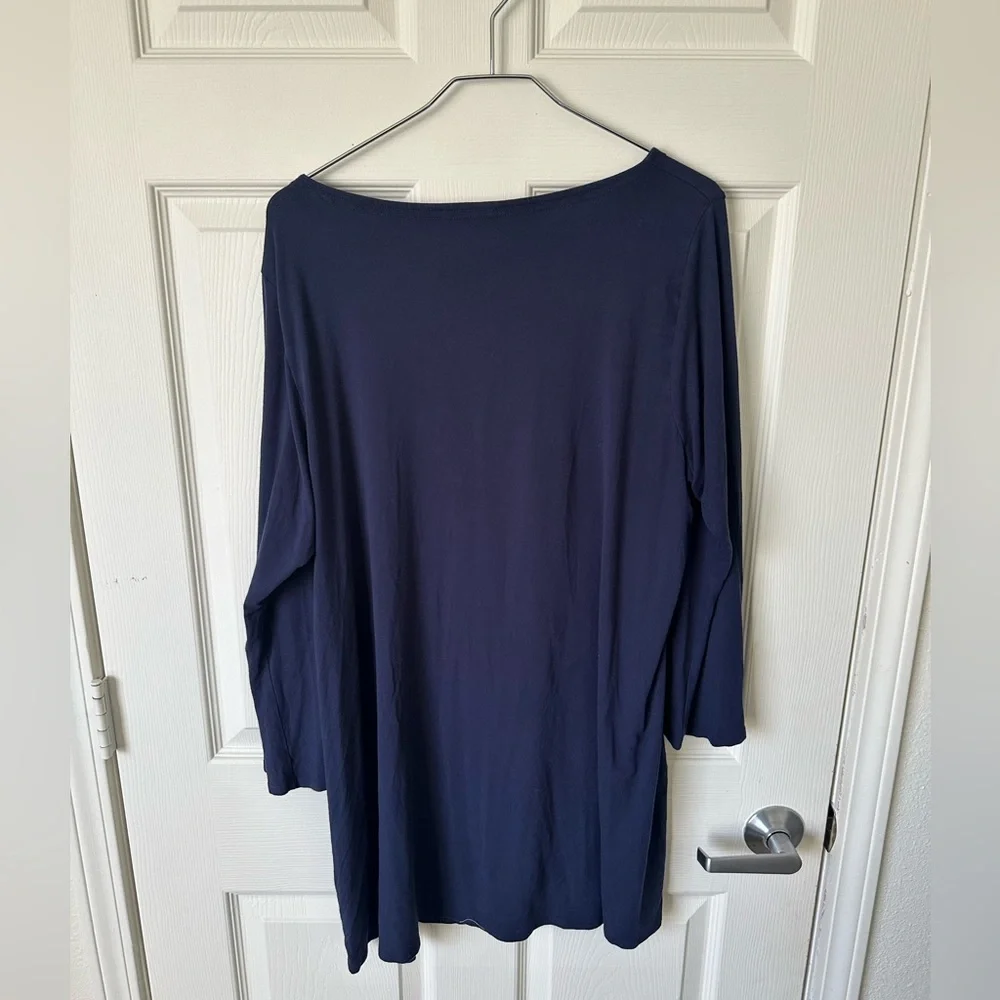 EILEEN FISHER Navy Blue Tunic. - Picture 4 of 5